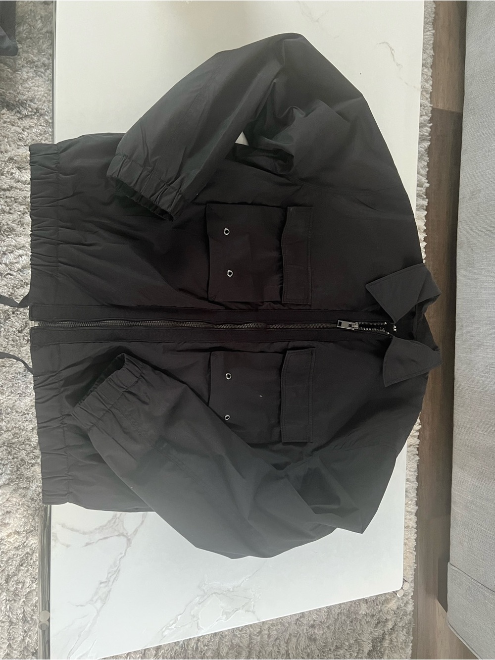 H&M Black Bomber Jacket with Front Pockets